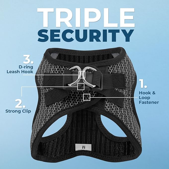 Best Pet Supplies Voyager Step-in Air Harness - All Weather Mesh, Reflective, No Pull Harness for Dogs, Cats - Secure with Hook & Loop Fastener, Buckle, Double D-Rings - Tone, L