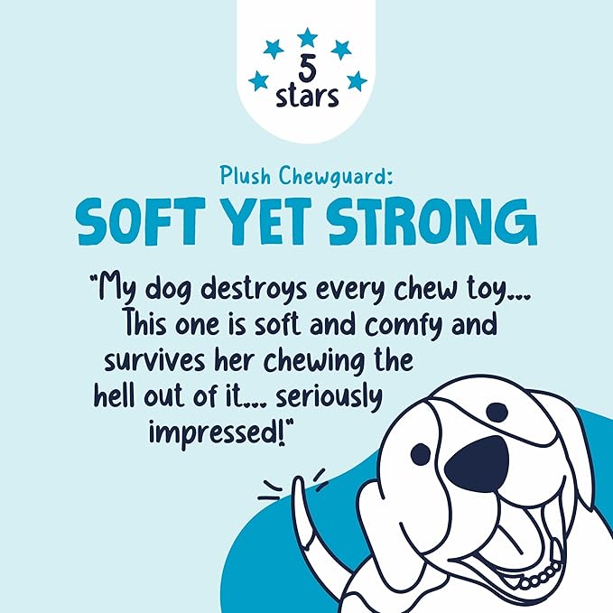 goDog Action Plush Shark Animated Squeaky Dog Toy with Chew Guard Technology, Durable Fabric and Wiggling Tail & Squeaker for Active Play, Blue, One Size