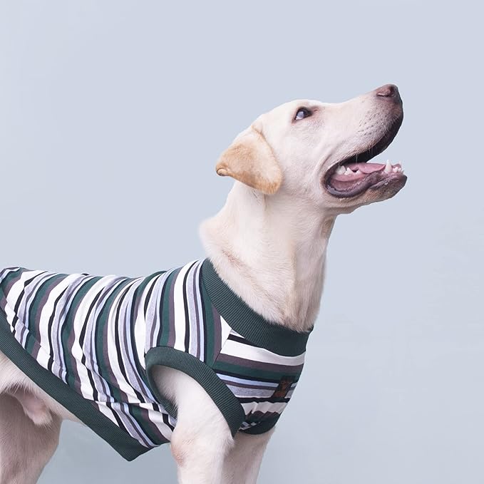 Extra Large Dog T Shirts Clothes Sleeveless Tank Top Vest for Labrador Rottweiler Great Dane, Green, 2X-Large