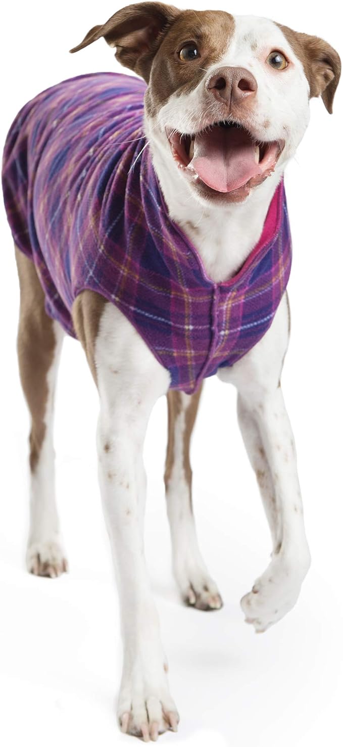 Goldpaw Duluth Double Fleece Dog Sweater Vest for Small Dogs - Soft, Stretchy Dog Fleece - Warm Pet Jacket for Fall and Winter - Premium Pet Outerwear - Machine Washable - Mulberry/Fuchsia - Size 10