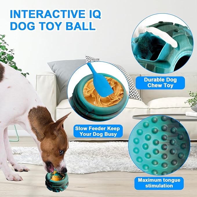 Yipetor Frozen Treat Dispensing Dog Toy - Large Chew Toy, Freezable Fillable Rubber, Reduces Anxiety, Easy to Clean, Interactive Puzzle (Small)