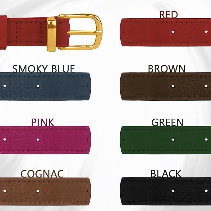 Leather Dog Collar - Heavy Duty Adjustable Soft Padded Pet Collars for Small Medium Large Dogs Breed - Black Green Brown Pink Red Blue (Smoky Blue, L, 15"-19" Neck Fit)