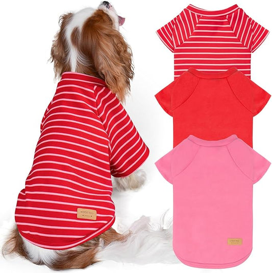 KYEESE 3Pack Dog Sweater Comfy Pet Fleece Sweater Soft Pet Coat Lightweight Dogs Sweatshirt Stretchy Cat Clothes Cat Sweaters with Sleeves Pullover Dog Sweaters for Small Dogs Girl for Cold Weather