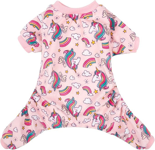CuteBone Small Dogs Outfit Soft Puppy Onesies Pjs Dog Pajamas Pet Coat Cat Apparel Comfy Doggie Jumpsuit Bodysuit for All Seasons P67S