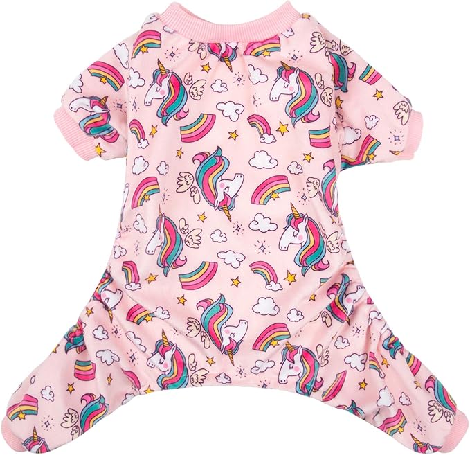 CuteBone Small Dogs Outfit Soft Puppy Onesies Pjs Dog Pajamas Pet Coat Cat Apparel Comfy Doggie Jumpsuit Bodysuit for All Seasons P67M
