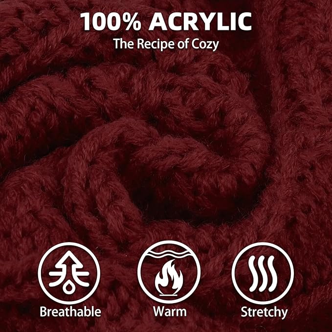 PUPTECK Dog Sweater, Turtleneck Warm Knitted Pullover Coat, Thick Cable Knitwear Clothes in Winter, Pet Apparel Outfits for Small Medium Dogs, for Cold Weather Indoor & Outdoor, Deep Red SM
