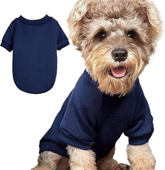 Puppy Sweater for Small Dogs Clothes Warm Winter Cat Clothe Pet Sweatshirt Knitwear Doggie Kitten Clothing (X-Small, Navy)