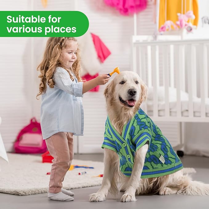 Pet Sweaters for Dogs Boys and Girls, Dynamic Letter Patterned Dog Sweater,Dog Cardigan,Pet Clothes,Pet Knitted Clothing,Fit for Different Seasons and Kinds of Dogs (Green L)