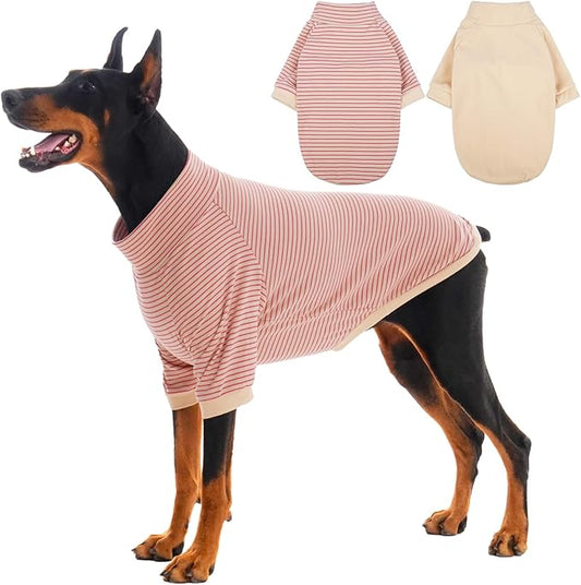 IECOii 2 Pack XXXL Dog Fleece Sweater for Extra Large Dogs, Warm Dog Turtleneck with Stretch for Doberman Sweater, Fall Winter Pullover Dogs Sweatshirt with Sleeve, Outdoor Sweaters for Walking, 3XL