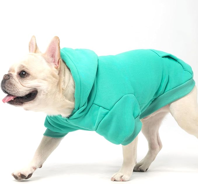 KOOLTAIL Basic Dog Hoodie - Soft & Warm Pet Hoodie Sweater with Leash Hole and Pocket, Dog Winter Coat, Cold Weather Clothes Sweatshirt for Small Medium Large Dogs Puppy Cat Boys Girls Lake Blue M