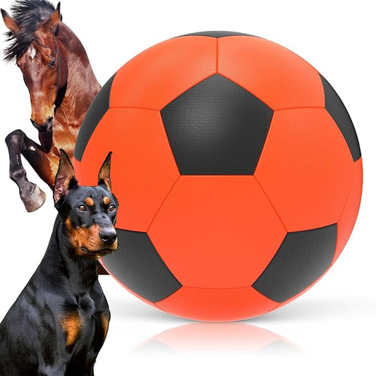 Diman Herding Ball for Dogs: 25 Inch Horse Balls for Outdoor Play, Giant Pet Toys Balls for Australian Shepherd, Dogs or Horses, Orange Black