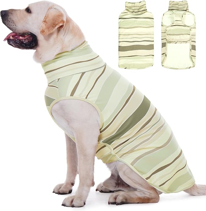 ROZKITCH Dog Sweater with Leash Hole, Stretchy Fleece Vest, Pet Winter Clothes, Warm Pullover Fleece Turtleneck Sweatshirt for XXXX-Large Doberman, Great Dane ShallowCoffee 4XL