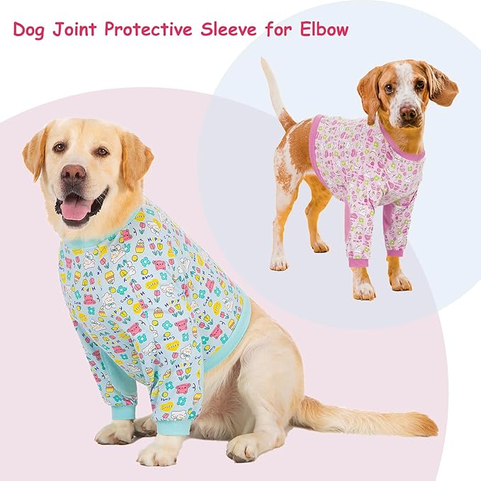 Dog Recovery Shirt for Front Legs, Dog Elbowpads Sleeve Protect Dogs Elbows Arms,Stop Licking Joints After Surgery, Help with Injury Healing Covers The Wound, Cone Alternatives (Pink, 3XL)
