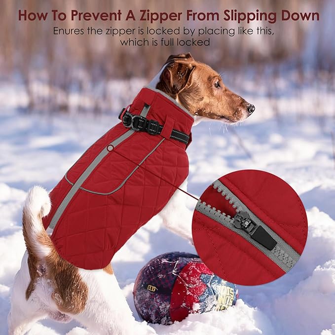 AOFITEE Extra Small Dog Jacket, Waterproof Dog Coat for Winter, Turtleneck Winter Jacket with Back Zipper, Reflective Pet Coat Small Snowsuit, Small Pet Snowsuit Chihuahua, Yorkshire