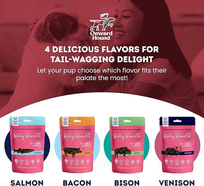 Onward Hound Training Treats for Dogs - Soft Venison - Low Calorie Dog Training Treats for Sensitive Stomachs with Single Source Premium Protein, Corn Free, & Soy Free Formula - 10 oz