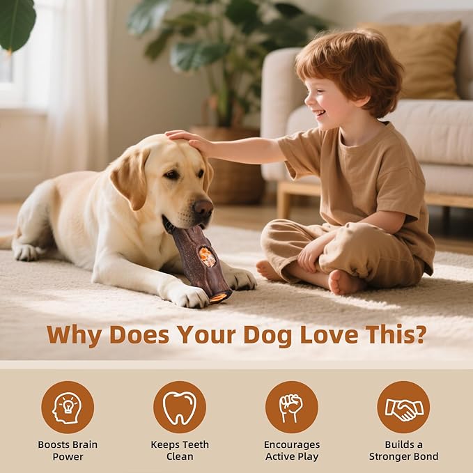 2 Pack Dog Toys for Aggressive Chewers, Interactive Indestructible Dog Toys to Keep Them Busy, Durable Dog Frozen Treat Toy for Large & Medium Dogs, Reduces Anxiety & Extends Playtime, Red Brown