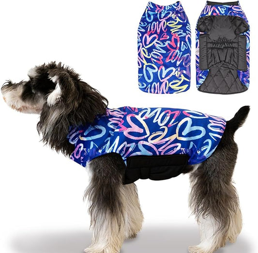CuteBone Winter Reversible Dog Jacket with Leash Hole: Waterproof Windproof Soft Coats for Small Medium Large Dogs