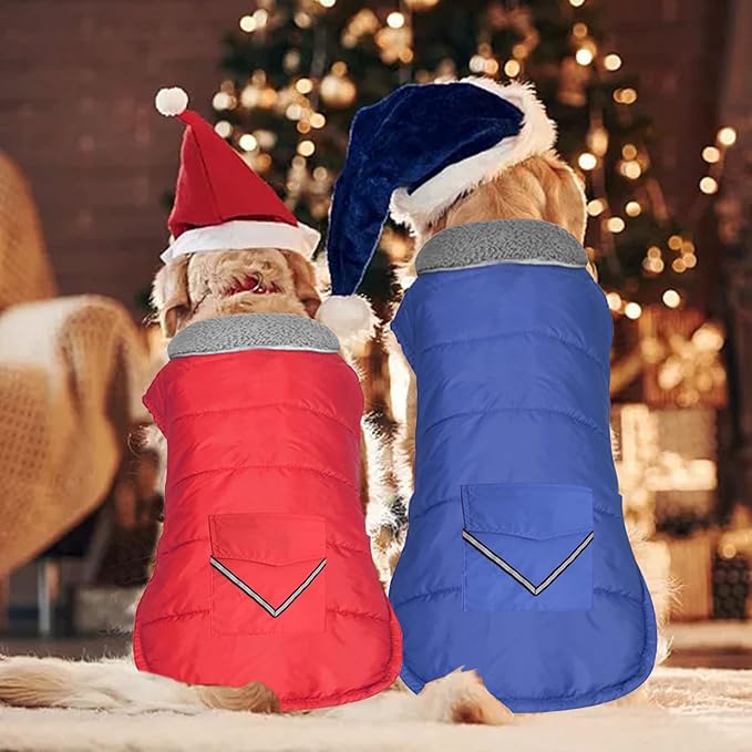 Dog Coat, Waterproof Dog Winter Jacket with Pocket, Reflective Adjustable Pet Snow Vest, Warm Cozy Fleece Sweater for Small Medium Extra Large Dogs - Pink, 3XL