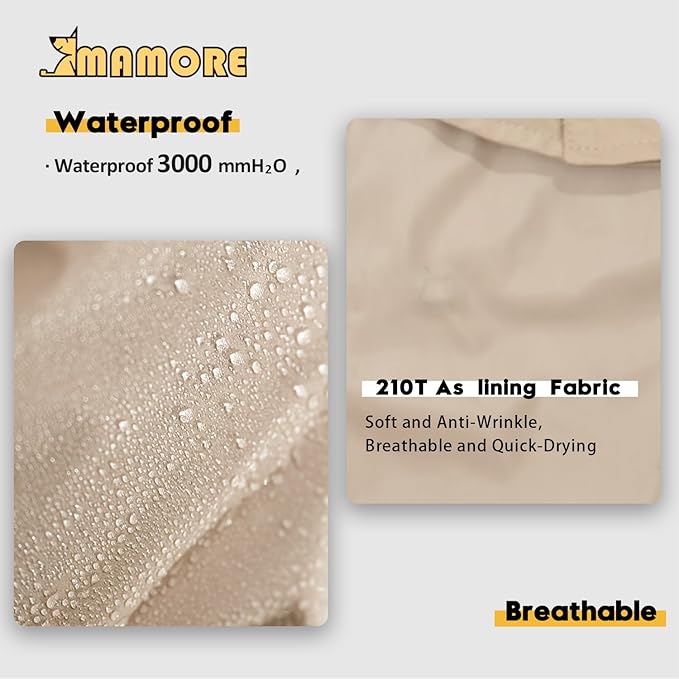 MAMORE Dog Jacket Waterproof Outdoor Vest for Smal Medium Large Dogs, Windproof Adjustable Breathable Lightweight Fashion Casual Dog Clothes (Khaki, XX-Large)