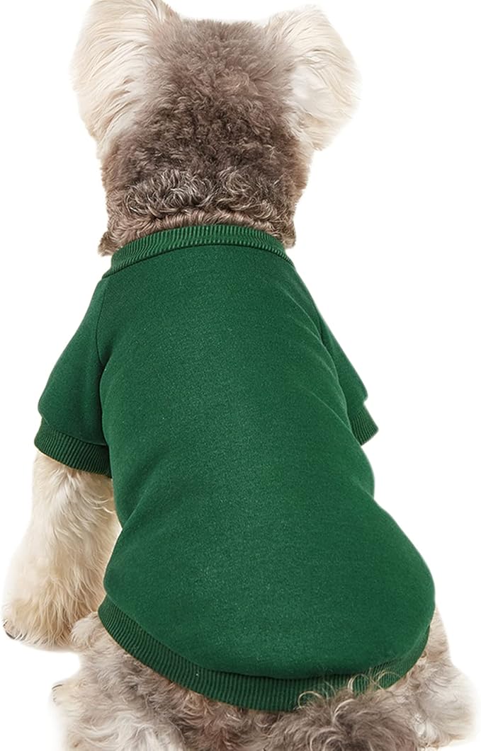 Puppy Sweater for Small Dogs Clothes Warm Winter Cat Clothe Pet Sweatshirt Knitwear Doggie Kitten Clothing, Green, X-Large