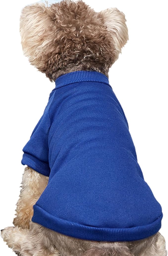 Puppy Sweater for Small Dogs Clothes Warm Winter Cat Clothe Pet Sweatshirt Knitwear Doggie Kitten Clothing, Blue, Medium