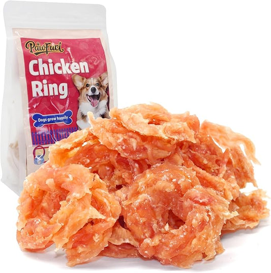 Dog Treats Chicken Jerky Rings High Protein Taurine-Rich Perfect for Chewing Training Rewarding Small, Medium, and Large Dogs,14.11 Oz