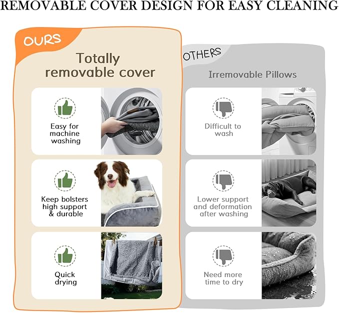 Comfort Expression Orthopedic Dog Bed for Small Dogs 20x14 Inch, Waterproof Supportive Egg Crate Foam Small Pet Bed with Removable Bolsters, Dog Couch with Washable Cover & Non-Slip Bottom, Dark Green