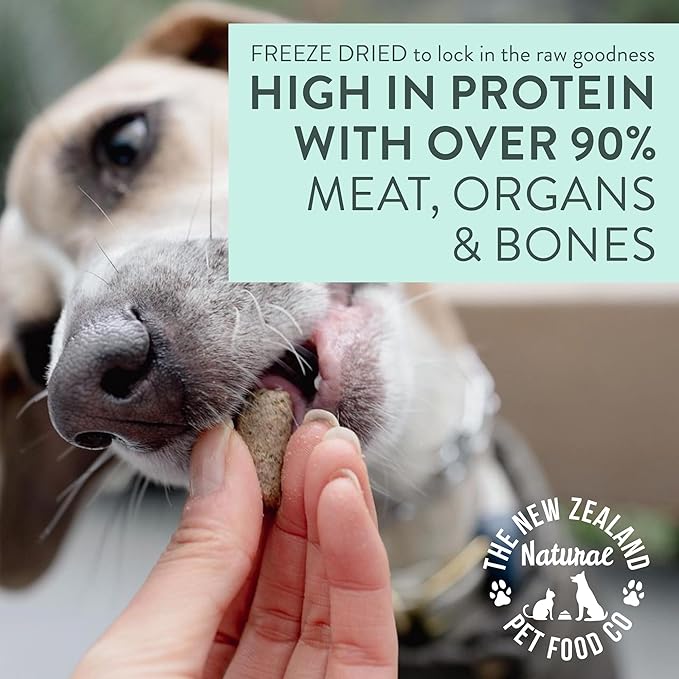 The New Zealand Natural Pet Food Co WOOF Freeze Dried Dog Food - Beef Recipe, High Protein, Use as a Complete Diet, Dog Food Topper, Mixer, or as Dog Treats, All Life Stages, 9.9 oz