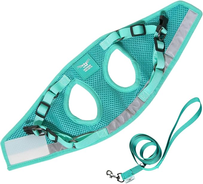 Travel Cat x Jackson Galaxy Harness and Leash Set - Adjustable Fit Mesh Cat Harness with Nylon Leash - Comfort, Escape Proof Harness for Cats, Kitten for Outdoor Walking, Hiking (Small)