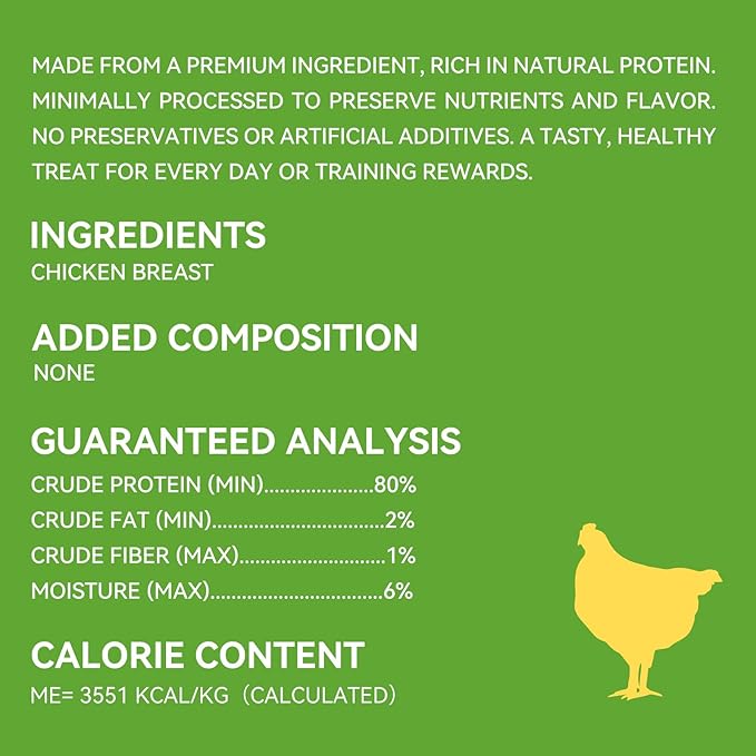 OPET Freeze Dried Chicken Breast Cat Treats for Cats & Dogs，Single Ingredient Grain Free High Protein Pet Food，Healthy Training Snacks ，(Chicken Breast-1.48 Ounce)