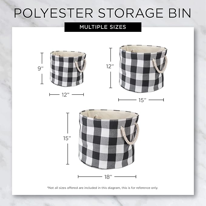 Bone Dry Pet Storage Collection Collapsible Bin, Black, Medium Round