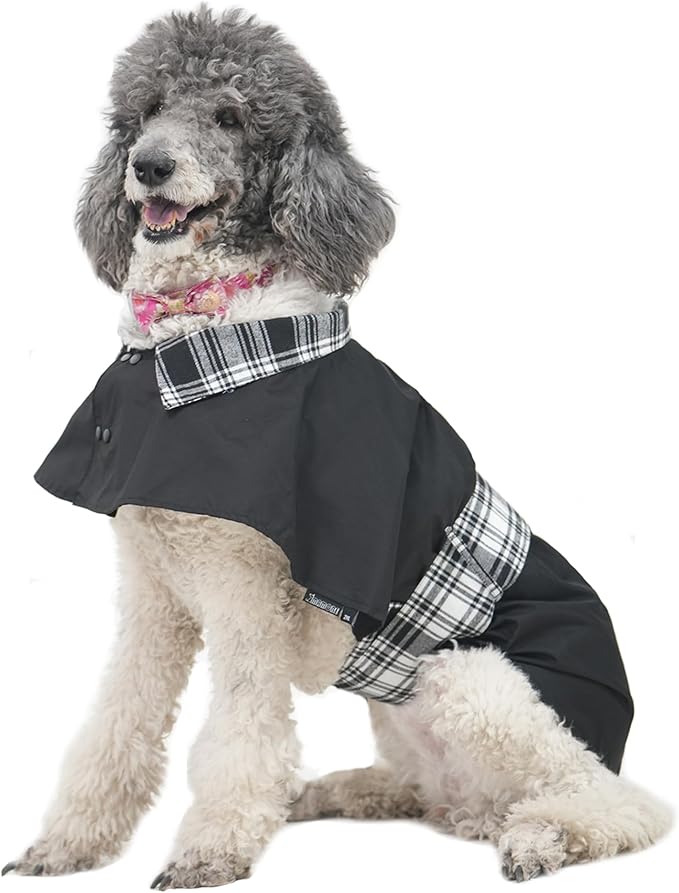 MAMORE Dog Jacket Waterproof Outdoor Vest for Smal Medium Large Dogs, Windproof Adjustable Breathable Lightweight Fashion Casual Dog Clothes (Black&White, X-Large)