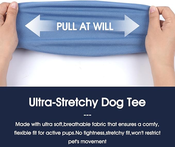 IECOii 2 Pack Dog Shirt for Large Dogs | Pullover T-Shirts, Sun Protection in Outdoor, Sleeveless Tank Top for Large Breeds, Grey+Blue, 3XL