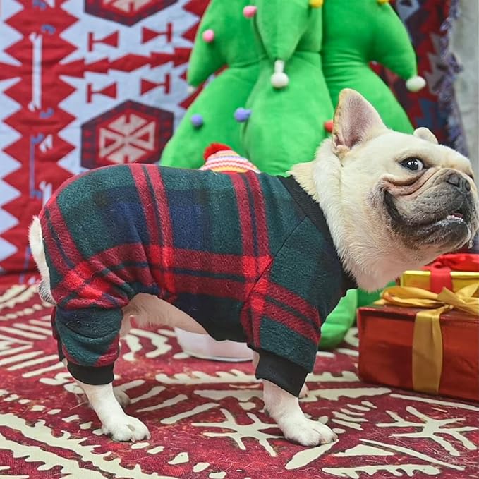 SCENEREAL Dog Pajamas for Small to Large Dogs Soft Pet Sweater Clothes Warm Puppy Onesie Outfits for Doggie Winter Christmas - Dog Jammies Pjs