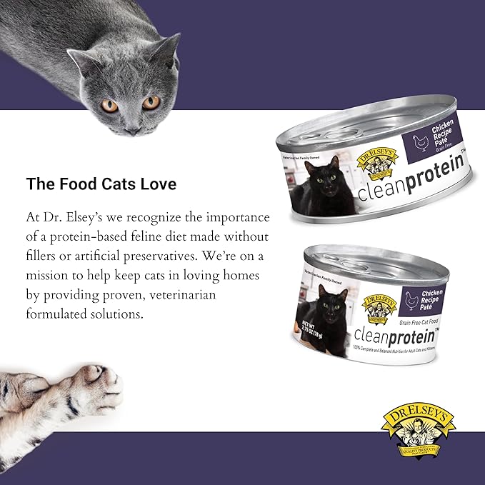 Dr. Elsey's cleanprotein Chicken Recipe Wet Cat Food, 2.75 oz Can (Case of 24)