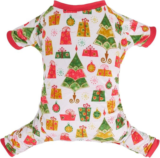 CuteBone Small Dogs Christmas Outfit Soft Puppy Onesies Pjs Dog Pajamas Pet Coat Cat Apparel Comfy Doggie Jumpsuit Bodysuit for All Seasons P17XS