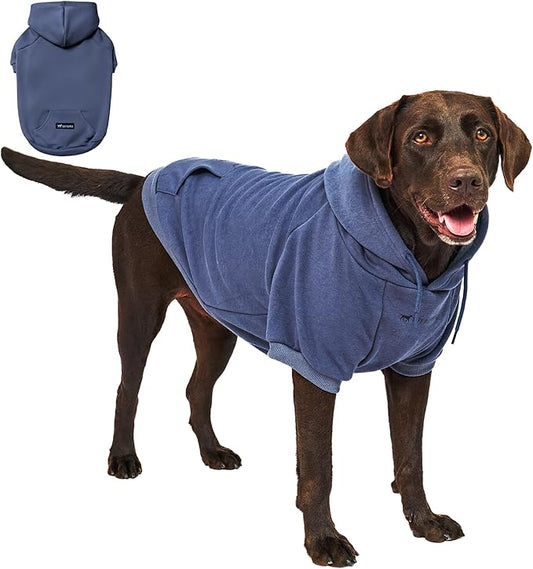 Tuff Pupper Dog Hoodie | Premium Quality 100% Organic Cotton | Ultra Soft Interior for Superior Comfort | Elastic Cuffs & Drawstring for Warmth | Stretch Fit Suitable for All Breeds (Blue, 3XL)