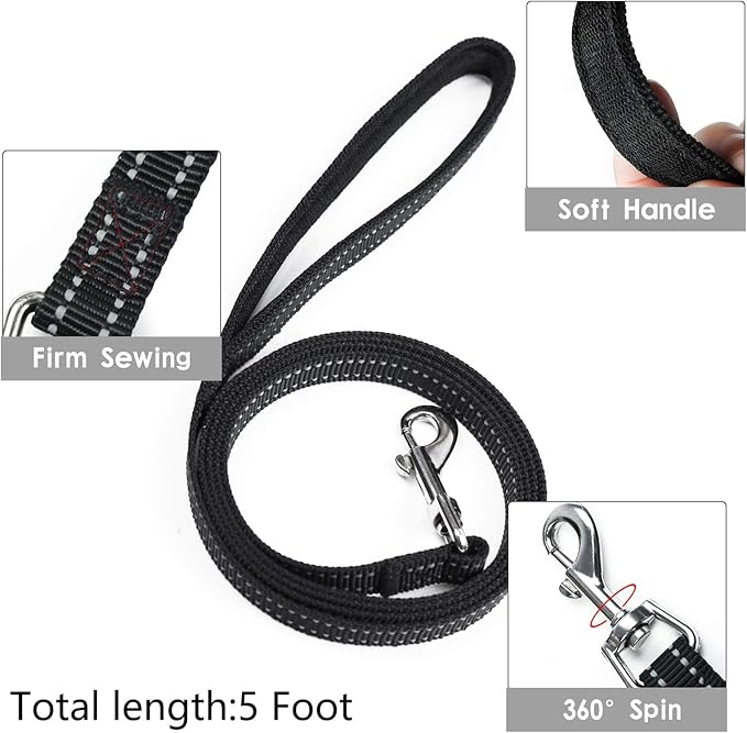 YIMEIS Dog Harness and Leash Set, No Pull Soft Mesh Pet Harness, Reflective Adjustable Puppy Vest for Small Medium Large Dogs, Cats (Black, X-Small (Pack of 1))