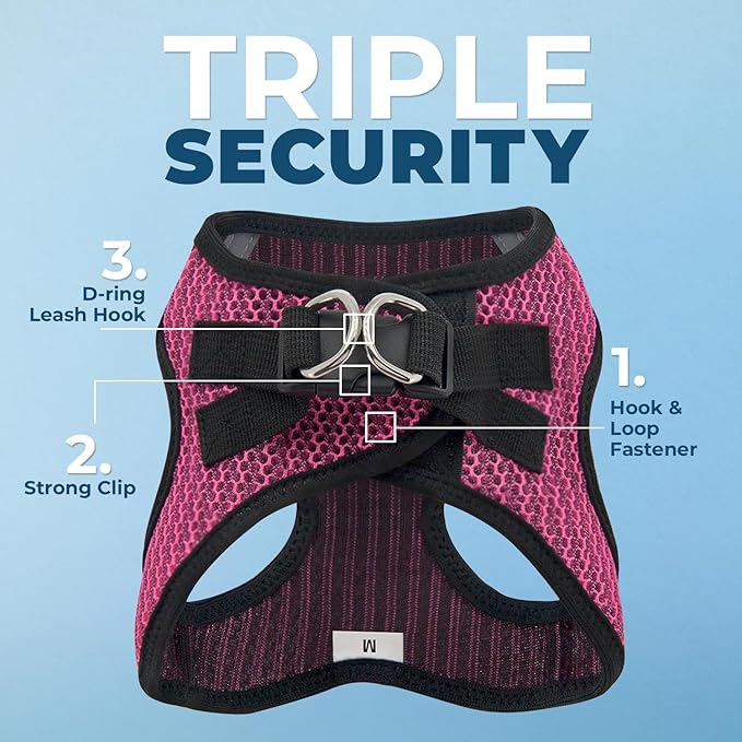 Best Pet Supplies Voyager Step-in Air Harness - All Weather Mesh, Reflective, No Pull Harness for Dogs, Cats - Secure with Hook & Loop Fastener, Buckle, Double D-Rings - Tone, M