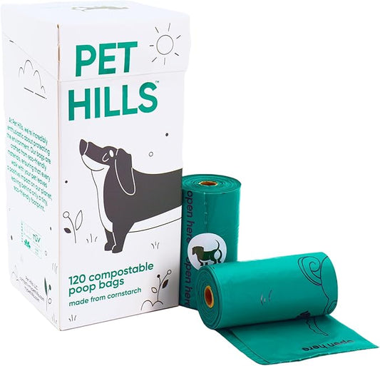 Heavy Duty Compostable Dog Poop Bags – 120 Count, 25% Thicker, Leakproof & Unscented Refills, Fits All Dispensers, Plant-Based, TÜV OK Compost HOME Certified