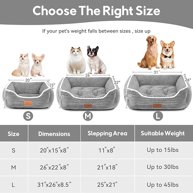 Orthopedic Dog Bed for Medium Dogs,Dog Sofa Beds Supportive Foam Pet Couch Bed with Removable Washable Mat and Nonskid Bottom (Medium, Grey)