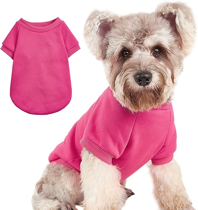 Puppy Sweater for Small Dogs Clothes Warm Winter Cat Clothe Pet Sweatshirt Knitwear Doggie Kitten Clothing, Rose, X-Small