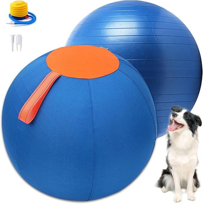 Shrandi Horse Herding Ball - 25" Cover with Straps, Australian Shepherd, Cattle Dogs, Collie & Herding Dog, Giant Jolly Ball for Play