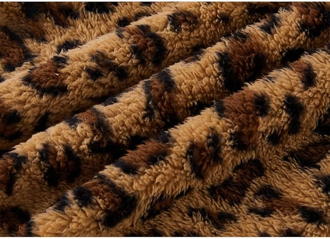 GreenJoy Leopard Print Dog Sweater – Stretchy Fleece Dog Turtleneck Sweatshirt for Puppies & Cats, Soft & Warm Pet Winter Clothes for Small, Medium & Large Dogs (Coffee Brown, Medium/Large)
