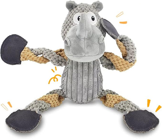 Squeaky Dog Toys for Boredom and Stimulating for Aggressive Chewer Stuffed Interactive Dog Toys for Large Dogs Puppy Toys for Teething Durable Dog Chew Toys