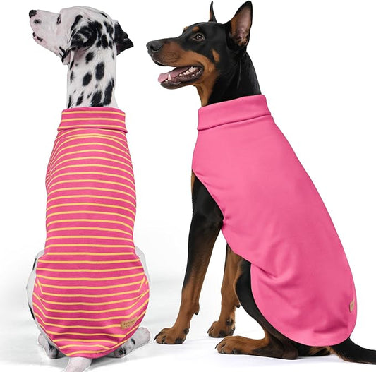 KYEESE 2Pack Dog Sweater Soft Dogs Clothes Stretchy Pets Sweatshirt Warm Pets Coats Pullover Dog Sweaters for Medium Dogs Girl