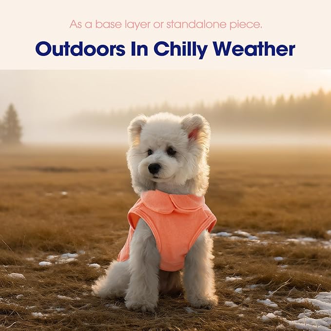 FUAMEY Dog Fleece Vest for Large Dogs,Warm Stretchy Dog Sweatshirts Pullover with Leash Hole Dogs Sweater Soft Pet Turtleneck Cozy Pet Vest Lightweight Sleeveless Orange XXL