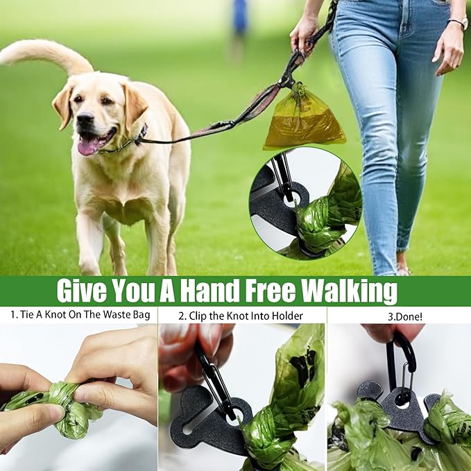 Dog Waste Bag Dispenser Pet Poop Bag Dispenser for Leash Accessory dog Poop Bag Holders Fits Dog Leash Include Hand Free Holder, Khaki, No-KaqiXB