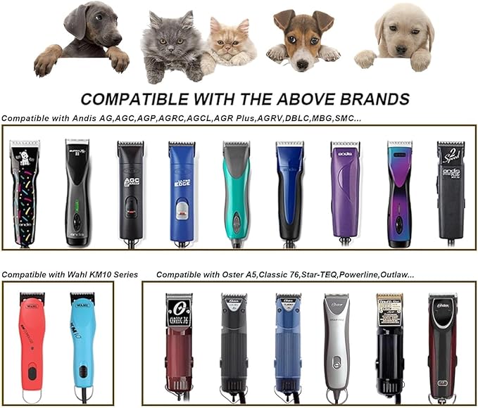 2PCS 10 Blades Dog Grooming Blades Compatible with Andis Dog Clippers,Dog Clipper Blades Compatible with Oster A5,Wahl km10 Dog Clippers for Animal Dog Cat Horse,Stainless-Steel Blade Sharp