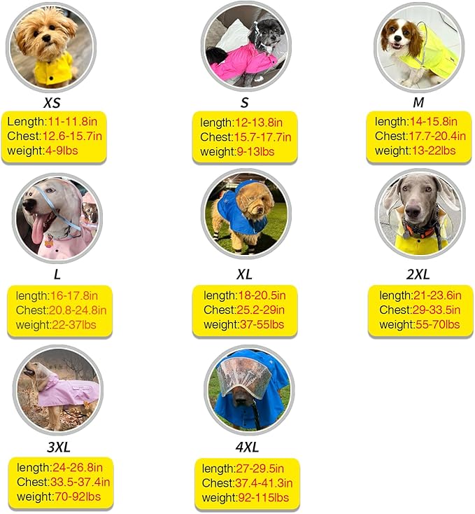Waterproof Dog Raincoat, Adjustable Reflective Lightweight Pet Rain Clothes with Poncho Hood (XX-Large, Dark Pink)
